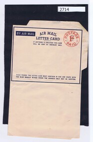 Card, Air Mail Letter card, 1930s