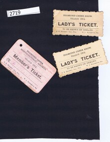 Tickets, Diamond Creek Horticultural Society, Diamond Creek Show 1924, 1924_