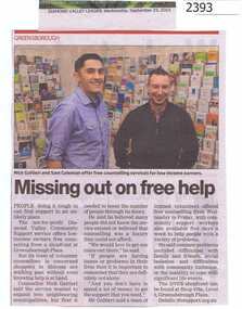 Newspaper Clipping, Missing out on free help, 23/09/2015