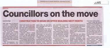 Newspaper Clipping, Councillors on the move, 30/09/2015