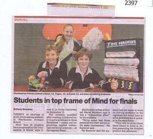Newspaper Clipping, Students in top frame of mind for finals, 09/09/2015