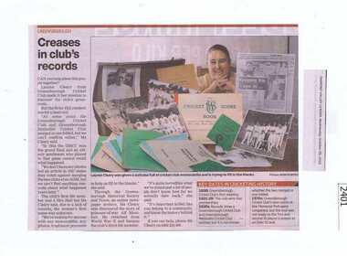 Newspaper Clipping, Creases in club's records, 28/10/2015