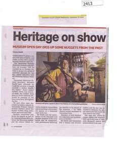 Newspaper Clipping, Heritage on show, 23/09/2015