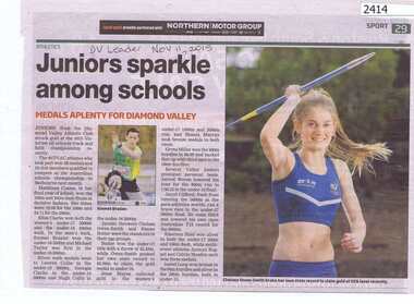 Newspaper Clipping, Juniors sparkle among schools, 11/11/2015