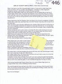 Memoir, Life at Alwyn - 1950s and 60s by Faye Fort, 2011