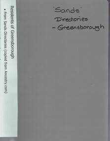 Folder of Documents, Sands Directories. Greensborough. 1903-1942, 1903-1942