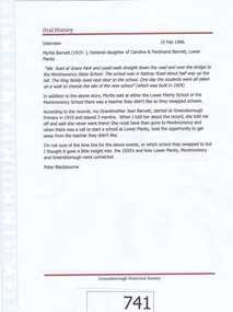Oral History Transcript, Myrtle Barnett 19/02/1996, 19/2/1996