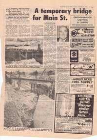 Newspaper clipping, A temporary bridge for Main Street, 24/10/1978