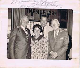 Photograph - Digital image, Wyn and Alan Partington at Dempsey's Bar New York, 22/07/1967
