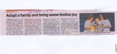 Newspaper Clipping, Adopt a family and bring some festive joy, 02/12/2015