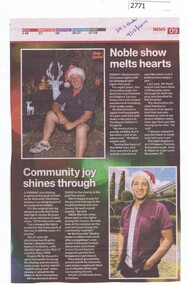 Newspaper Clipping, Noble show melts hearts, 09/12/2015