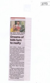 Newspaper Clipping, Dreams of kids turn to reality, 16/12/2015