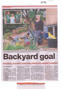 Newspaper Clipping, Backyard goal, 16/12/2015