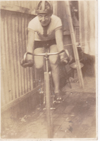Photograph - Digital Image, Paul Hutchinson as cyclist, 1930-1969