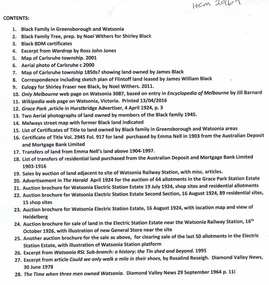 Folder of documents, Black Family in Greensborough and Watsonia, 1924o