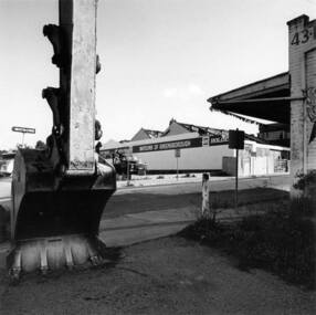 Photograph - Digital image, The demolition of Watson's Garage Greensborough, 1970c