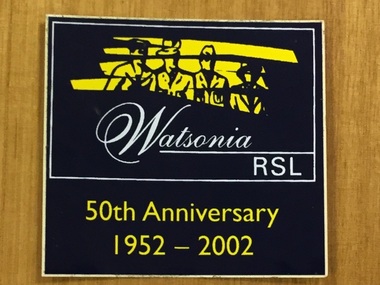 Sticker, Watsonia RSL: 50th Anniversary 1952-2002, 1952-2002