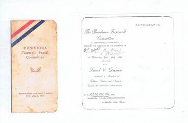 Work on paper - Invitation [copy], Bundoora Farewell Social Committee, The Bundoora Farewell Committee 1946, 31/07/1940