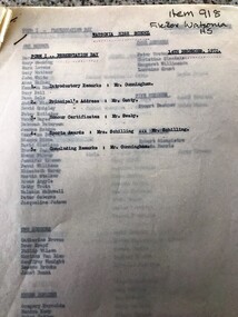 Program, Watsonia High School, Watsonia High School: Presentation Day 1972, 14/12/1972