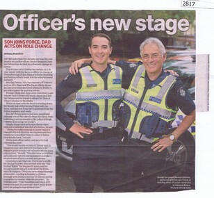 Newspaper Clipping, Diamond Valley Leader, Officer's new stage, 24/02/2016