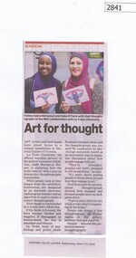 Newspaper Clipping, Diamond Valley Leader, Art for thought, 23/03/2016