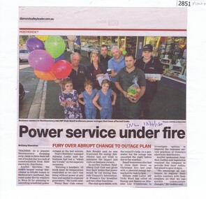 Newspaper Clipping, Power services under fire, 13/04/2016