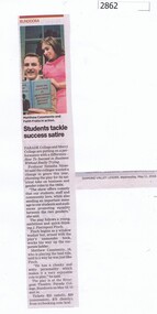 Newspaper Clipping, Students tackle success satire [Parade College], 11/05/2016