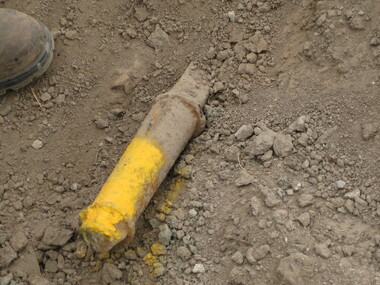 Photograph - Digital image, Dennis Ward, Axle in situ at Partington's Flat, 27/03/2010