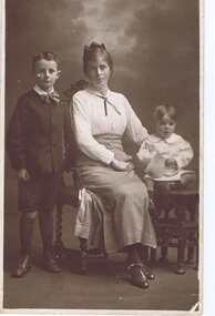 Photograph - Digital image, Fred and Albert Tanner with Miss Barrett, 1895c