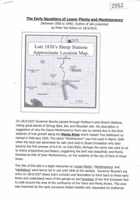 Article, Peter van Eeken, The Early squatters of Lower Plenty and Montmorency between 1836 to 1840, by Peter van Eeken, 1836-1840