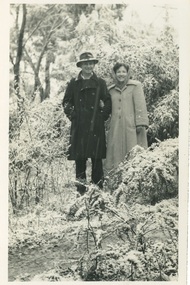 Photograph - Digital Image, Snow at Greenhills: Joan and Jack Lemin, 1950c