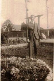Photograph - Digital Image, Frank Hills and cockatoo, 1942c