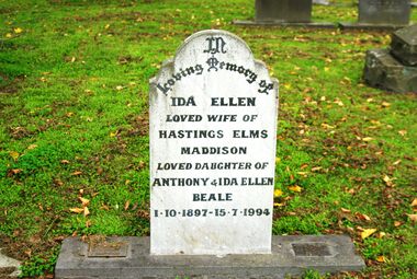 Photograph - Digital image, Marilyn Smith, Grave of Ida Ellen Maddison, St Helena Cemetery, 15/07/1994
