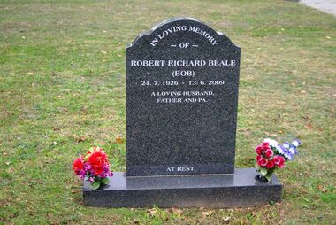 Photograph - Digital image, Marilyn Smith, Grave of Robert Richard Beale, St Helena Cemetery, 13/06/2009