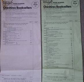 Document - Digital Image, Watsonia High School WaHIGH 1971 Book List, 1971_