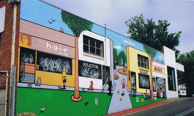 Photograph - Digital image, Frank Solomon, Greensborough: Mural on Vickers Way, 04/06/2010