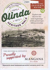 Pamphlet, Olinda Heritage Walk: official souvenir guide, by Mount Dandenong and District Historical Society Inc, 2016_