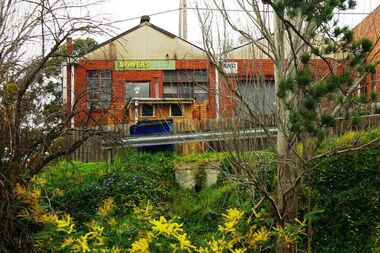 Photograph - Digital image, Marilyn Smith, Main Street mower shop from the river, 16/08/2015