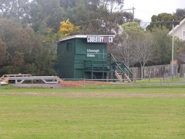 Photograph - Digital image, Marilyn Smith, Greensborough Football Club scoreboard prior to damage, 24/08/2014