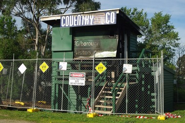 Photograph - Digital image, Marilyn Smith, Fire damage at Greensborough Football Club scoreboard (from front), 22/08/2015
