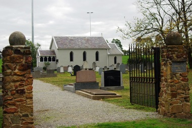 Photograph - Digital image, Marilyn Smith, St Katherine's Church St Helena: View of Church through entrance gates, 29/05/2015