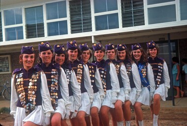 Photograph - Digital image, Watsonia High School, Watsonia High School WaHIGH 1966 Fete Essendon Marching Girls, 19/03/1966