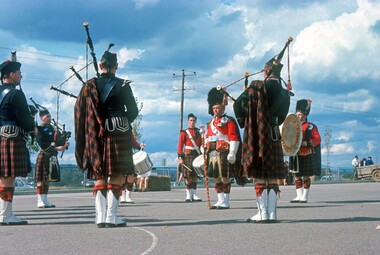 Photograph - Digital image, Watsonia High School, Watsonia High School WaHIGH 1966 Fete Scottish Pipe Band, 19/03/1966