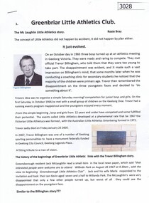 Article, Rosie Bray, Greenbriar Little Athletics Club [Willinda Park], by Rosie Bray, 03/10/1964o