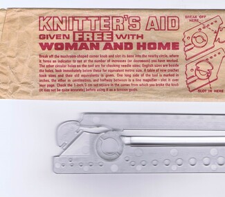 Knitting accessory, Knitter's aid; given free with Woman and Home, 1950s
