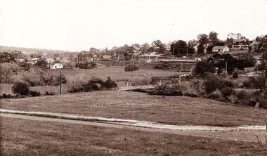 Photograph - Digital image, Jan Lewis, From Sondemeyer's looking towards swing bridge and Pope's farm, circa 1958, 1958c