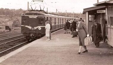 Photograph - Digital image, Jan Lewis, Greensborough Station and platform early 1960s, 1960s