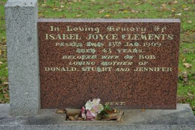 Photograph - Digital image, Marilyn Smith, Grave of Isobel J Clements, St Helena Cemetery, 13/01/1969