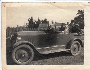 Photograph - Digital image, John Gibson et al, Cecil Jessop driving his car, 1926c