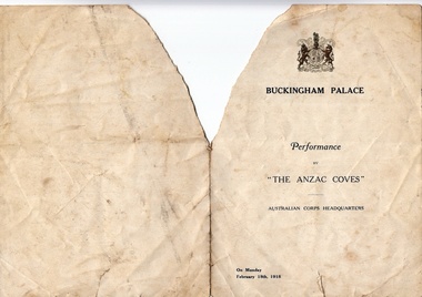 Photograph - Digital image, John Gibson et al, "Anzac Coves: Program 1918, 18/02/1918